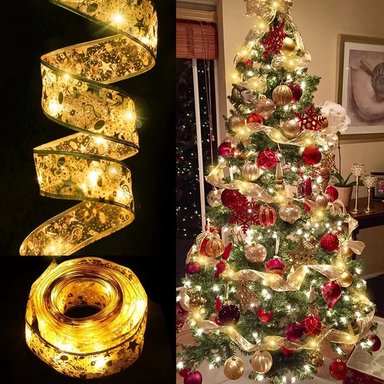 CINTA LUZ GUIRNALDAS NAVIDAD DECORACIÓN HOGAR ADORNO PILAS AA GENIEKA - 3