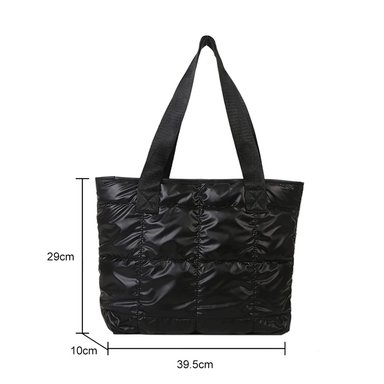 BOLSO NEGRO TOTE BAG MANO HOMBRO PUFFER SHOPPER MUJER ACOLCHADO GRAN CAPACIDAD VIAJE OFICINA COMPRAS NAVIDAD GENIEKA - 6