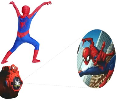 PACK DISFRAZ NIÑO GENIEKA ROJO SPIDERMAN + RELOJ PULSERA PROYECTOR TRASFORMA ROBOT JUGUETE HALLOWEEN DÍA DEL NAVIDAD - 4