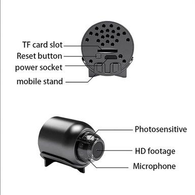 MINI CÁMARA ESPÍA WIFI VIGILANCIA INALÁMBRICA 1080P SEGURIDAD VISIÓN NOCTURNA SENSOR MOVIMIENTO MONITOR DE BEBÉ GENIEKA - 5