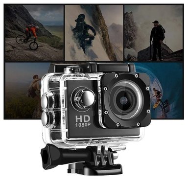 CÁMARA DEPORTIVA ACUÁTICA 1080P FULL HD + CARCASA IMPERMEABLE HASTA 30M + ACCESORIOS DEPORTES GENIEKA - 3