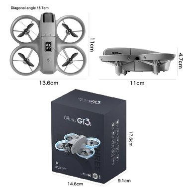 DRON GT3 DOBLE CÁMARA 4K LUCES LED + CONTROL REMOTO + LENTES DE REALIDAD VIRTUAL  VR DRONE DUAL CAMERA 4K FOTO GENIEKA - 6