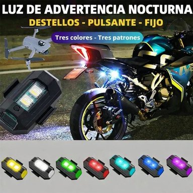 PACK 2 UND. MINI LUZ LED ESTROBOSCÓPICA ANTICOLISIÓN USB PARA DRONES MOTOCICLETAS 7 COLORES IMPERMEABLE ALTA VISIBILIDAD GENIEKA - 2