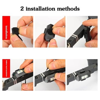 PACK 2 UND. MINI LUZ LED ESTROBOSCÓPICA ANTICOLISIÓN USB PARA DRONES MOTOCICLETAS 7 COLORES IMPERMEABLE ALTA VISIBILIDAD GENIEKA - 6