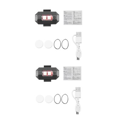 PACK 2 UND. MINI LUZ LED ESTROBOSCÓPICA ANTICOLISIÓN USB PARA DRONES MOTOCICLETAS 7 COLORES IMPERMEABLE ALTA VISIBILIDAD GENIEKA - 8