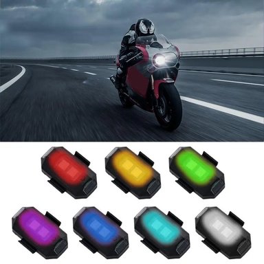 SET 2 UND. MINI LUZ LED ESTROBOSCÓPICA ANTICOLISIÓN ALTA VISIBILIDAD USB PARA DRONES MOTOCICLETAS 7 COLORES IMPERMEABLE  GENIEKA - 1