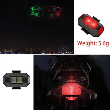 SET 2 UND. MINI LUZ LED ESTROBOSCÓPICA ANTICOLISIÓN ALTA VISIBILIDAD USB PARA DRONES MOTOCICLETAS 7 COLORES IMPERMEABLE  GENIEKA - 3