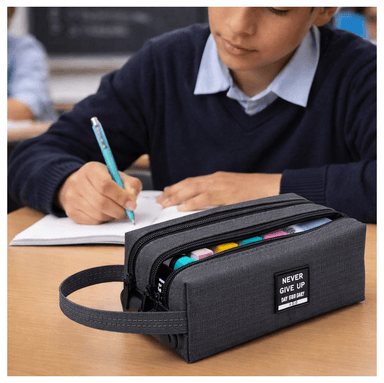 CARTUCHERA CLAVE SEGURIDAD NECESER CONTRASEÑA DOBLE CIERRE CELULAR ESCOLAR COLEGIO VERANO NAVIDAD GENIEKA