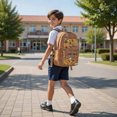 MOCHILA CAPIBARA GRAN CAPACIDAD LAPTOP JUVENIL CAPYBARA CLASES ESCOLAR  NAVIDAD COLEGIO GENIEKA