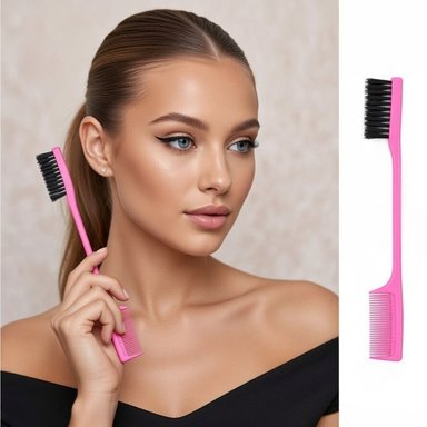 CEPILLO PEINE ANTI FRIZZ FUCSIA PARA BARRA DE CERA DOBLE CARA BORDES VERANO NAVIDAD ESCOLAR BELLEZA GENIEKA