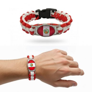 PULSERA PERU PARACORD NACIONAL SOUVENIR TURISMO VERANO PISCINA REGALO NAVIDAD GENIEKA
