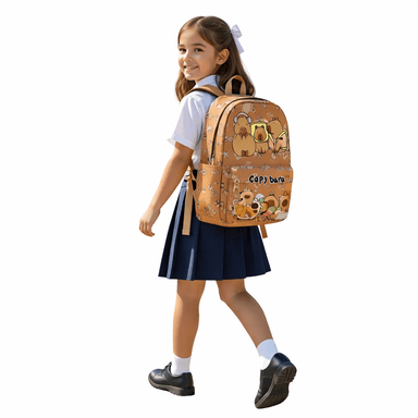 MOCHILA CAPIBARA KAWAII LAPTOP GRANDE LIVIANA IMPERMEABLE ESCOLAR CAPYBARA BOLSILLOS MULTIPLES  TENDENCIA CLASES NIÑOS  GENIEKA