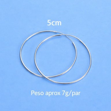 ARETES PLATA 925 MUJER 5 CM AROS ARGOLLAS MODA VERANO ESTILO GENIEKA - 5