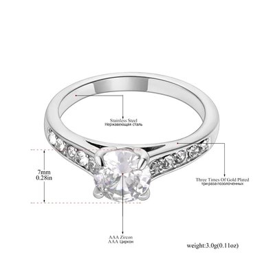 ANILLO DE COMPROMISO ROYAL SILVER ARO ELEGANTE ZIRCONIA BRILLANTE MUJER REGALO GENIEKA - 8