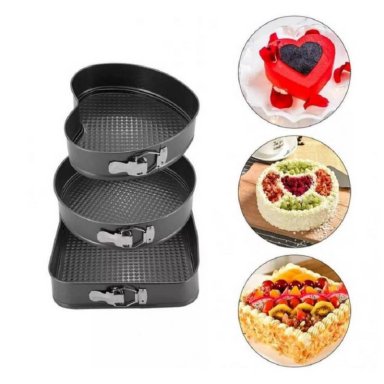 MOLDE NEGRO KEKE TORTAS POSTRES 3 FORMAS DESMONTABLE ANTIADHERENTE