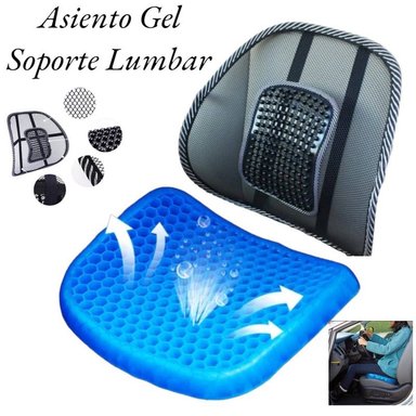 COJÍN ASIENTO DE GEL ERGONÓMICO Y SOPORTE LUMBAR PARA SILLAS