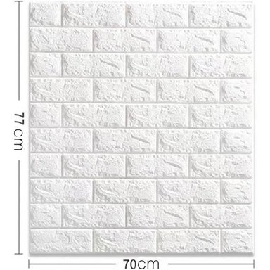PAPEL TAPIZ OEM BLANCO AUTOADHESIVO DECORACIÓN 3D LADRILLO PACK X 10 PIEZAS - 2