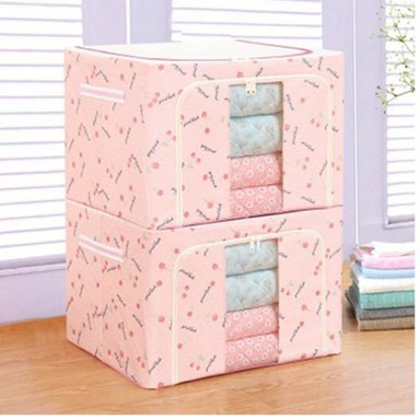 CAJA ALMACENAMIENTO ROSADO MULTIFUNCIONAL PLEGABLE 66 LITROS