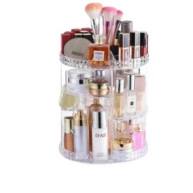 ORGANIZADOR TRANSPARENTE MAQUILLAJE GIRATORIO 360 GRADOS - 2