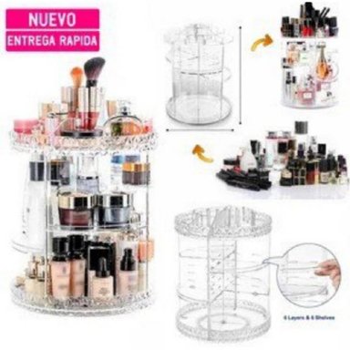 ORGANIZADOR BLANCO GIRATORIO MAQUILLAJE 360