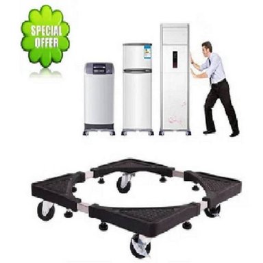 BASE ACERO NEGRO AJUSTABLE MULTIFUNCIONAL CON RUEDAS ELECTRODOMÉSTICOS