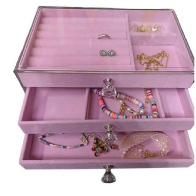 JOYERO ORGANIZADOR DE JOYAS COFRE PULSERAS RELOJES 3 NIVELES