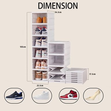 ZAPATERA 6 NIVELES BLANCO PLEGABLE CON TAPA - 2