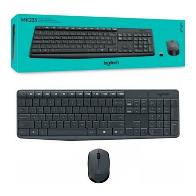 TECLADO LOGITECH MK235 MOUSE WIRELESS USB BLACK - 2