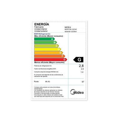 AIRE ACONDICIONADO MIDEA SPLIT PARED ON/OFF 12000 BTU - 4