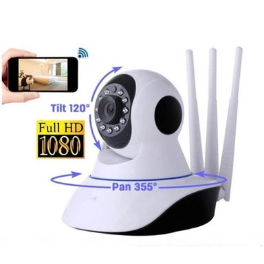 CÁMARA DE SEGURIDAD SEISA 3 ANTENAS IP WIFI 720P REMOTO 360°