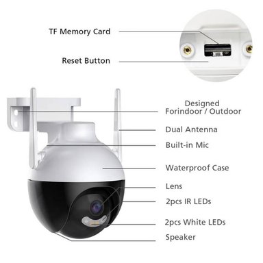 CÁMARA DE SEGURIDAD SEISA A18 IP EXTERIOR WIFI SENSOR MOVIMIENTO PTZ 3MB - 2