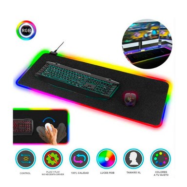 MOUSE PAD GAMER SEISA YELANDAR RGB3080 NEGRO RGB SWITCH CAMBIO ALFOMBRILLA PC 30X80X04CM - 2