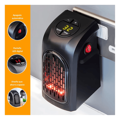 ESTUFA CALENTADOR CALEFACTOR ELÉCTRICO PORTÁTIL 400W + CONTROL REMOTO - 6