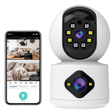 CÁMARA WIFI SEGURIDAD VIGILANCIA 360° DUAL LENTE FHD AUDIO BIDIRECCIONAL - 1