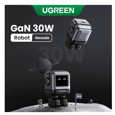 CARGADOR UGREEN TIPO USB C 30W NEXODE GAN ROBOT CON PANTALLA - 2