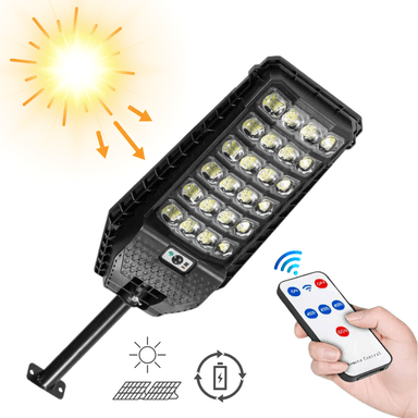 REFLECTOR FAROLA LÁMPARA LUZ LED 100W CON PANEL SOLAR RECARGABLE + CONTROL REMOTO W7208-6