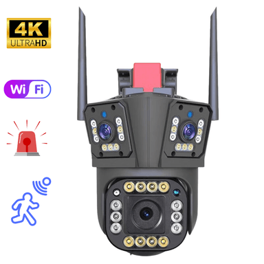 CÁMARA LANTUN WIFI SEGURIDAD 3 LENTES IP66 SIRENA VISIÓN NOCTURNA 839F-2 - 6