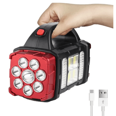 LINTERNA RECARGABLE DE MANO PARA ACAMPAR CON CARGADOR SOLAR