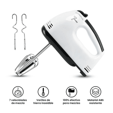 BATIDORA DE MANO SK-133 BLANCO ELECTRICA 7 VELOCIDADES