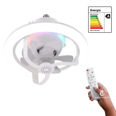 FOCO VENTILADOR SEISA RGB TECHO 2 EN 1 GIRATORIO 360 CIRCULAR