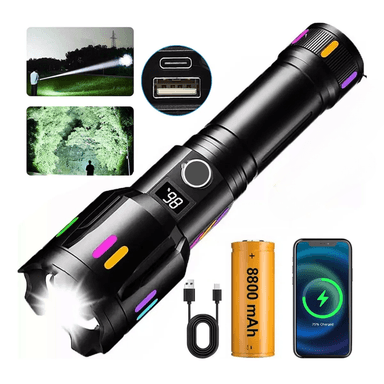 LINTERNA LED TACTICA PROFESIONAL EMERGENCIA DE MANO RECARGABLE