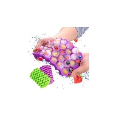 SET DE 3 CUBETAS DE SILICONA PARA  HIELO MODELO PANAL - 2