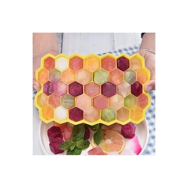 SET DE 3 CUBETAS DE SILICONA PARA  HIELO MODELO PANAL - 6