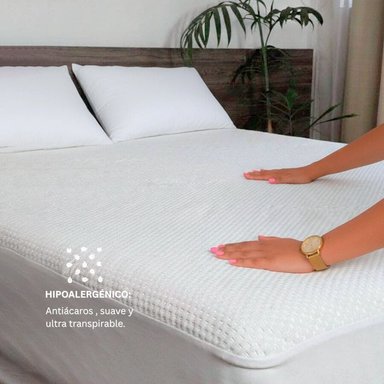 PROTECTOR COLCHON HYPNO HOME 1 PLAZA BAMBU BLANCO IMPERMEABLE - 4
