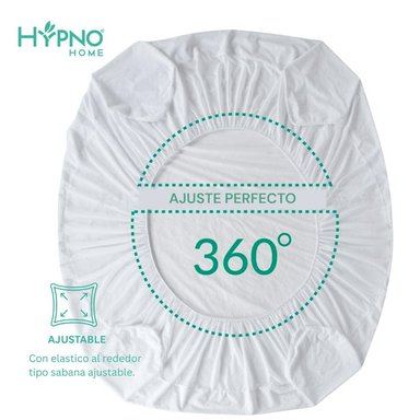 PROTECTOR COLCHON HYPNO HOME 1 PLAZA BAMBU BLANCO IMPERMEABLE - 5