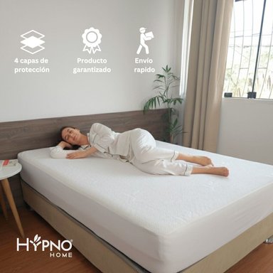 PROTECTOR COLCHON HYPNO HOME 1 PLAZA BAMBU BLANCO IMPERMEABLE - 7