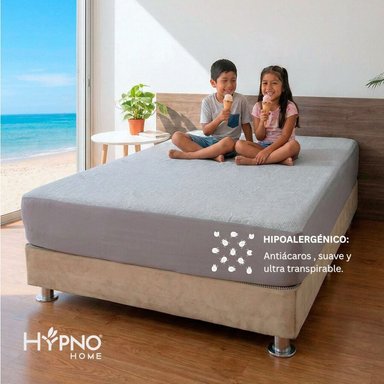 PROTECTOR COLCHON HYPNO HOME QUEEN BAMBU GRIS IMPERMEABLE AMOLDABLE - 4