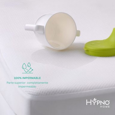 FUNDA COLCHON HYPNO HOME 2 PLAZAS BAMBÚ BLANCO IMPERMEABLE CON CIERRE EN L - 3