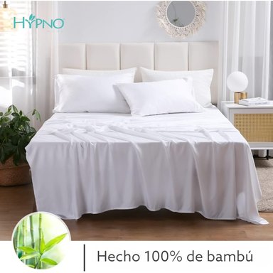 SET SÁBANAS HYPNO HOME 2 PLAZAS BAMBÚ BLANCO
