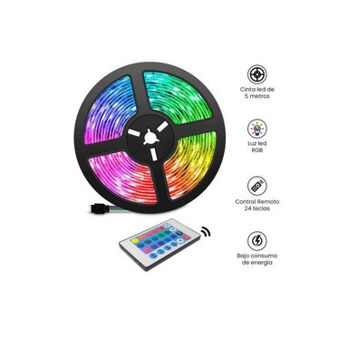 CINTA TIRA LUZ LED RGB DE 5 METTROS CON CONTROL